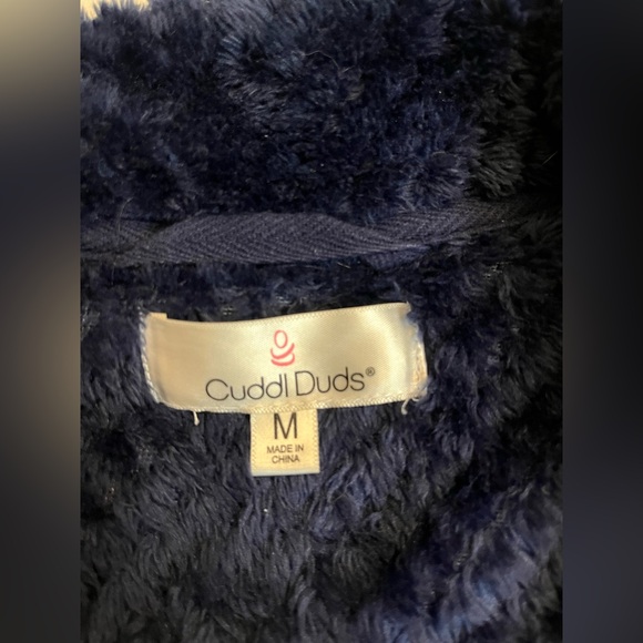 Cuddl Duds Jacket Womens Navy Blue Plush Extra Soft Fleece Full Zip Up - Picture 3 of 4
